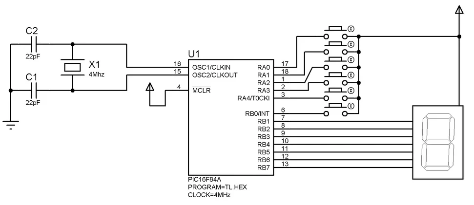 Lift simulator circuit for common supply 7-segment display
